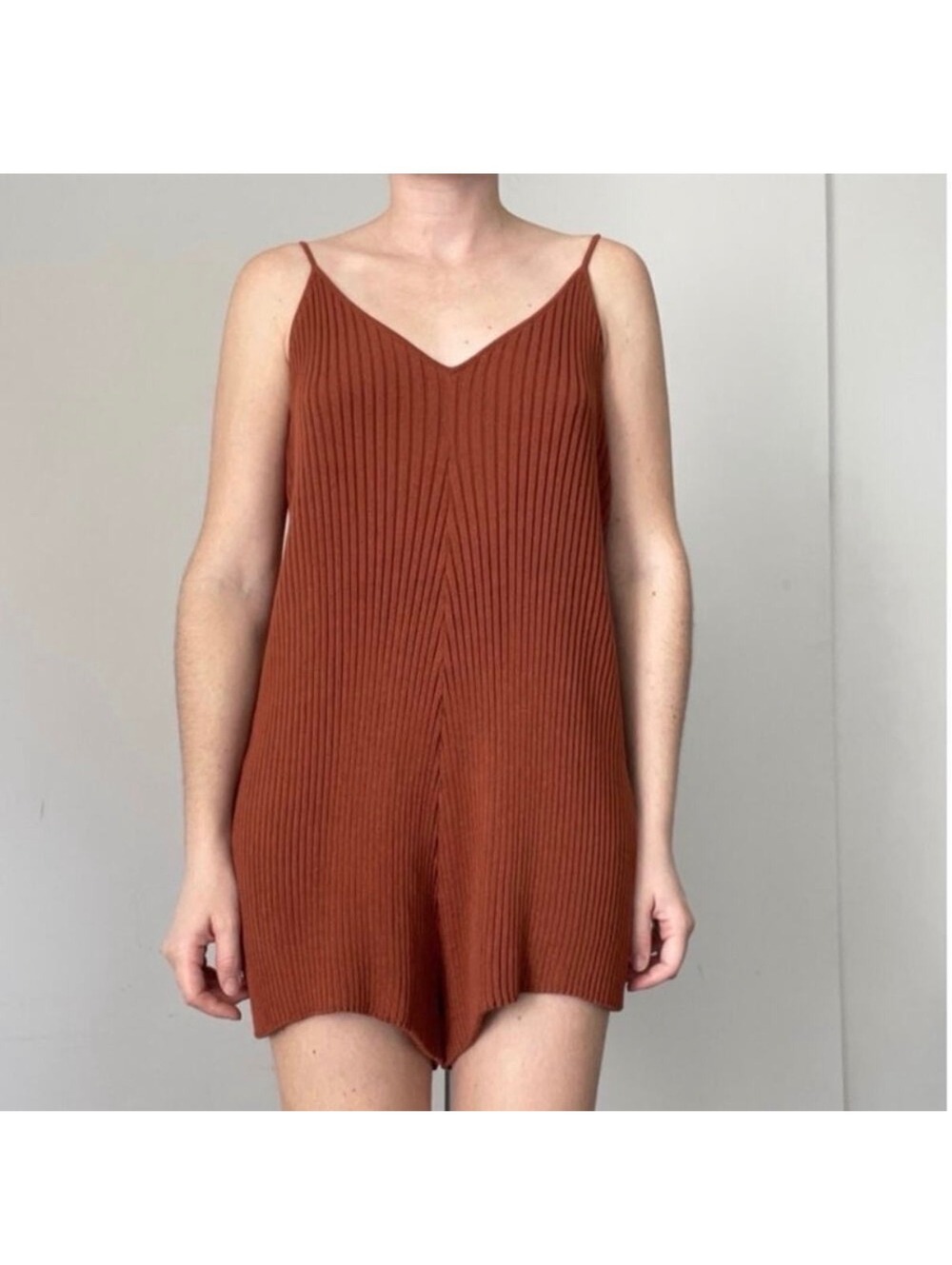 Free People beach Nola Sweater Romper brown small